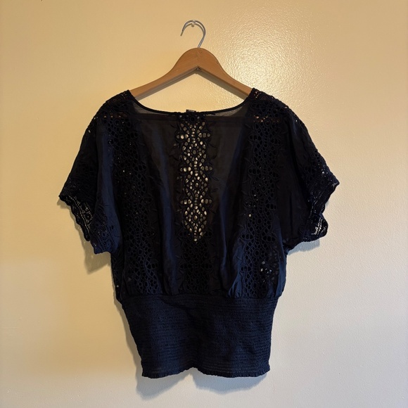 White House Black Market Embroidered Lace Top - Picture 6 of 8